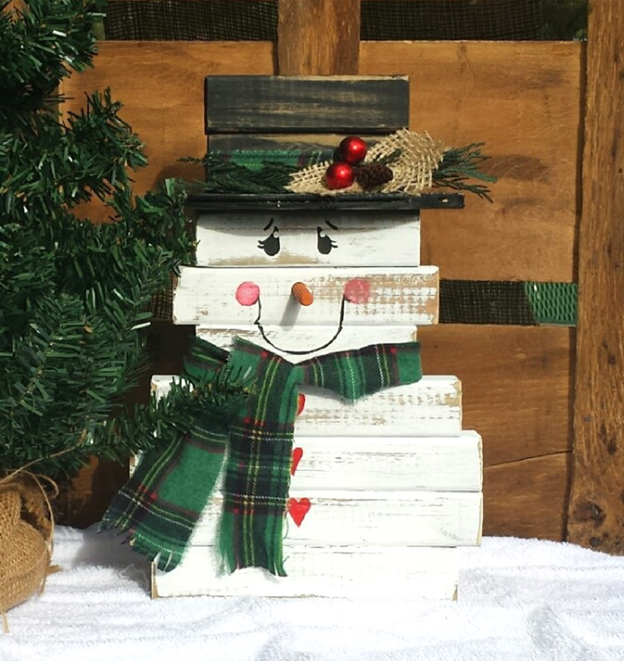 wooden snowman craft